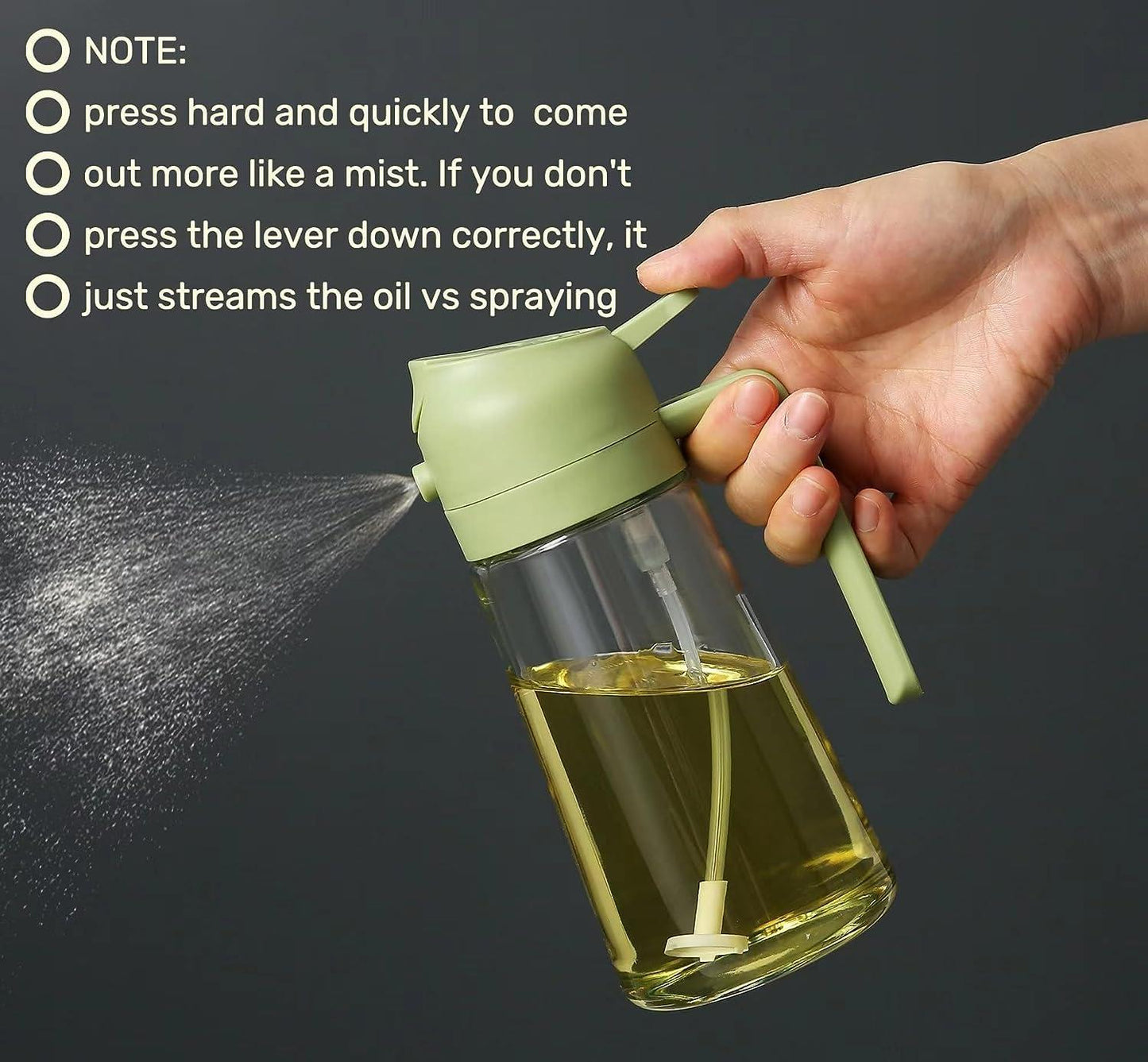 2 in 1 Glass Oil Dispenser Bottle