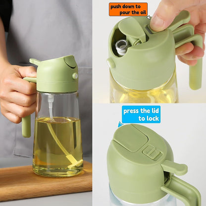 2 in 1 Glass Oil Dispenser Bottle